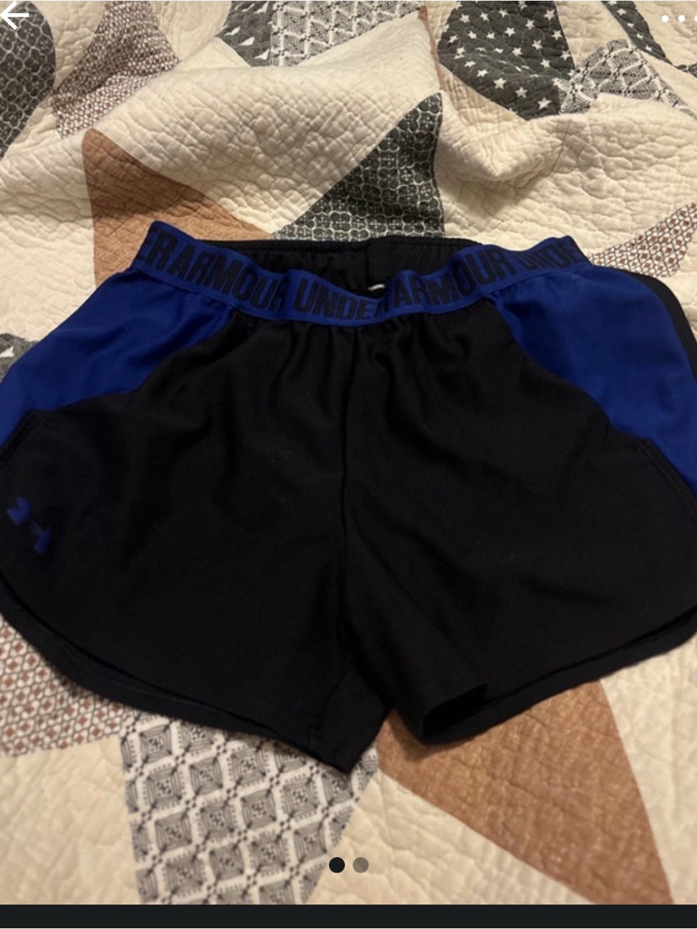 Under Armour Black and Royal Athletic Training Shorts